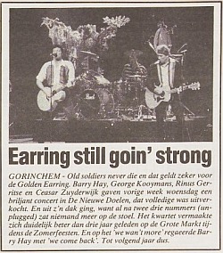 Golden Earring November 16, 1994 show review Gorinchem - De Nieuwe Doelen